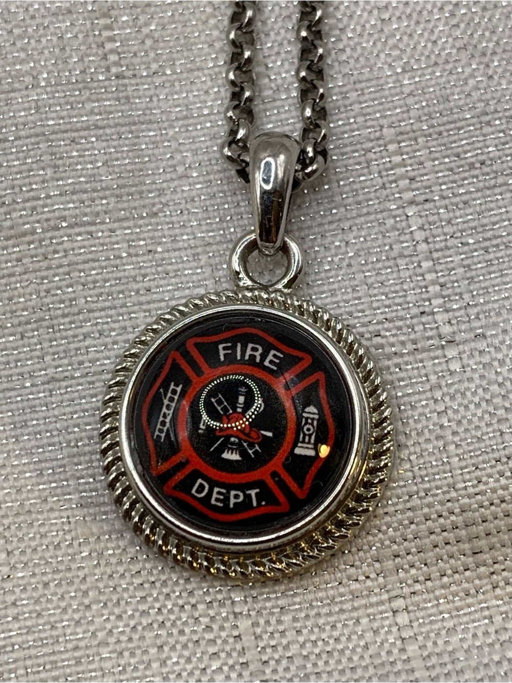 FIRE DEPARTMENT - Classic Circle Snap Button Charm Necklace - 18mm/20mm